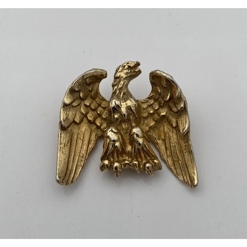 VINTAGE GOLD TONE FEDERAL EAGLE PATRIOTIC BROOCH PIN ACCESSOCRAFT RARE